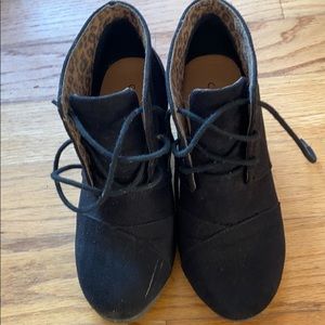 Faux suede ankle booties